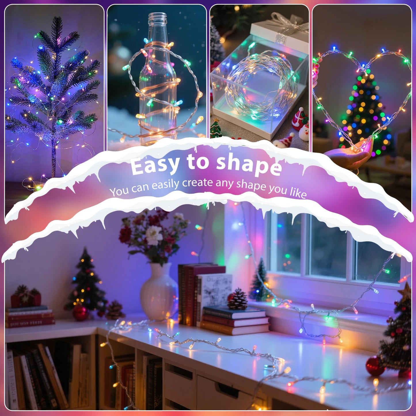 9m 300 LED Multicolor Copper String Lights – Battery Operated Fairy Lights with Timer