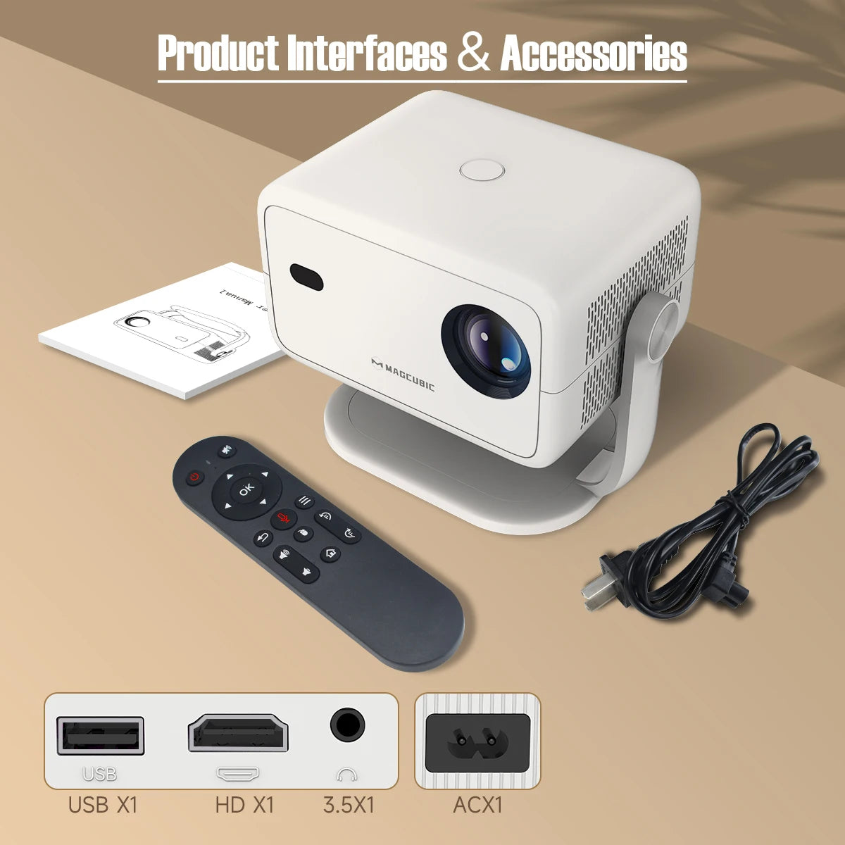 MagView™ 360° Smart Home Projector – 1080P Native, Auto-Focus & Android 14