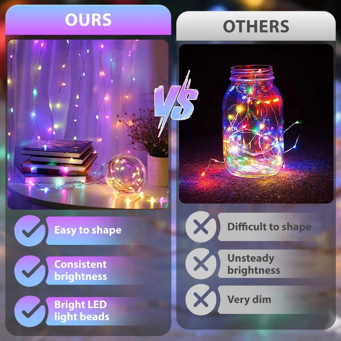 9m 300 LED Multicolor Copper String Lights – Battery Operated Fairy Lights with Timer