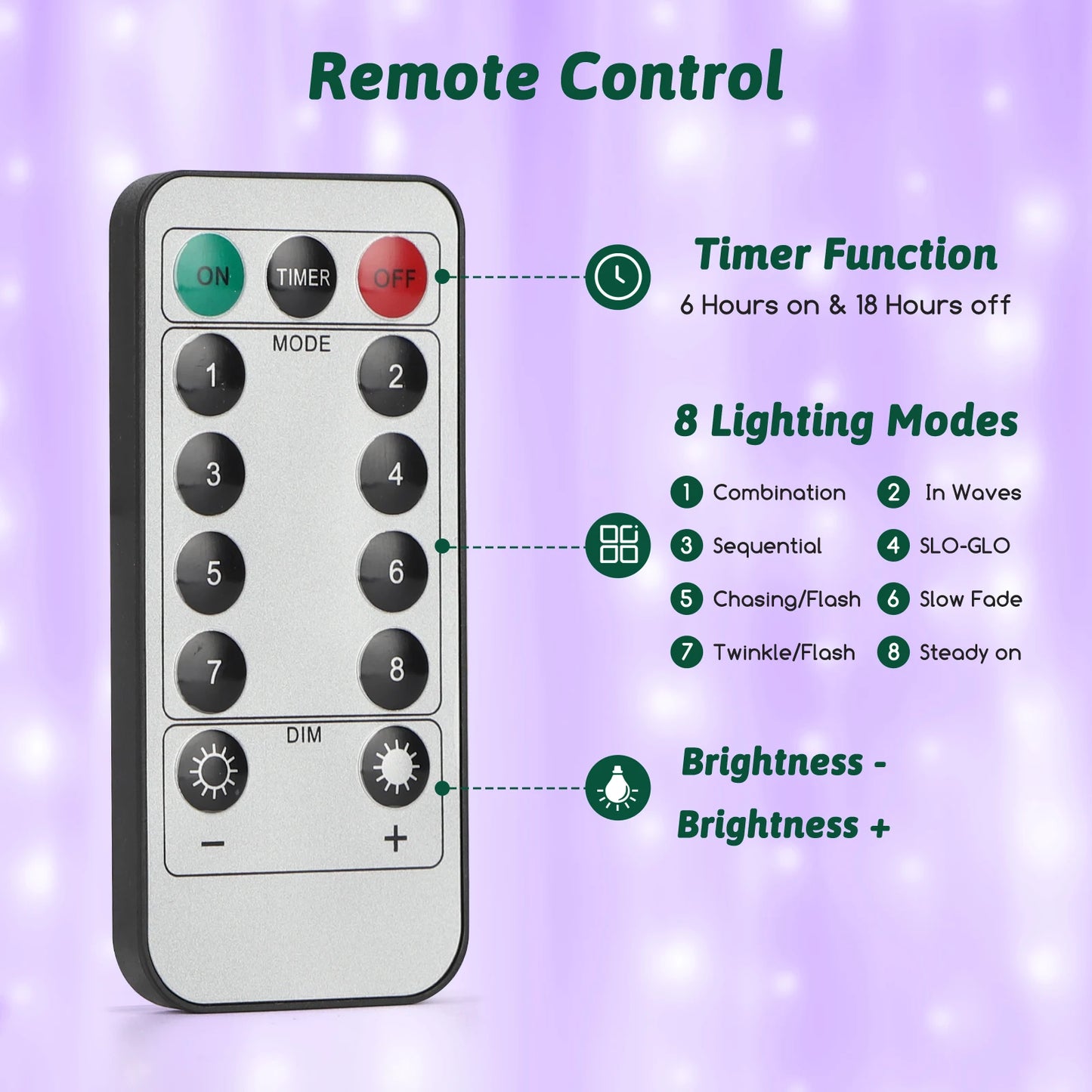 120 LED Warm White Curtain Lights – Remote Control String Lights with 8 Modes (3×0.6m)