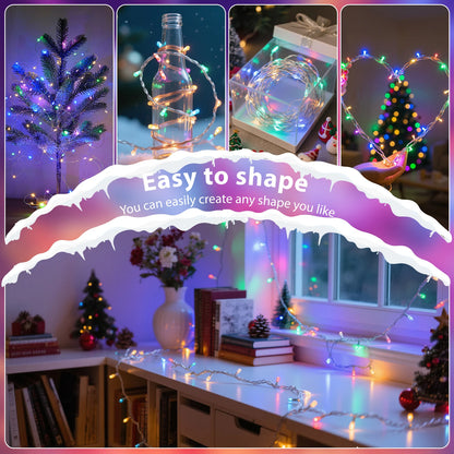 9m 300 LED Multicolor Copper String Lights – Battery Operated Fairy Lights with Timer
