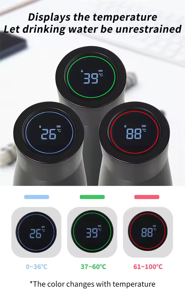 SmartClean™ Digital Thermos Bottle – Self-Cleaning, Temperature Display & 12h Insulation